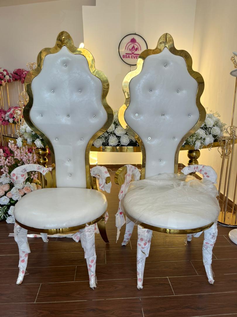 Chaise King en acier inoxydable pour banquet de mariage, mobilier de mariage